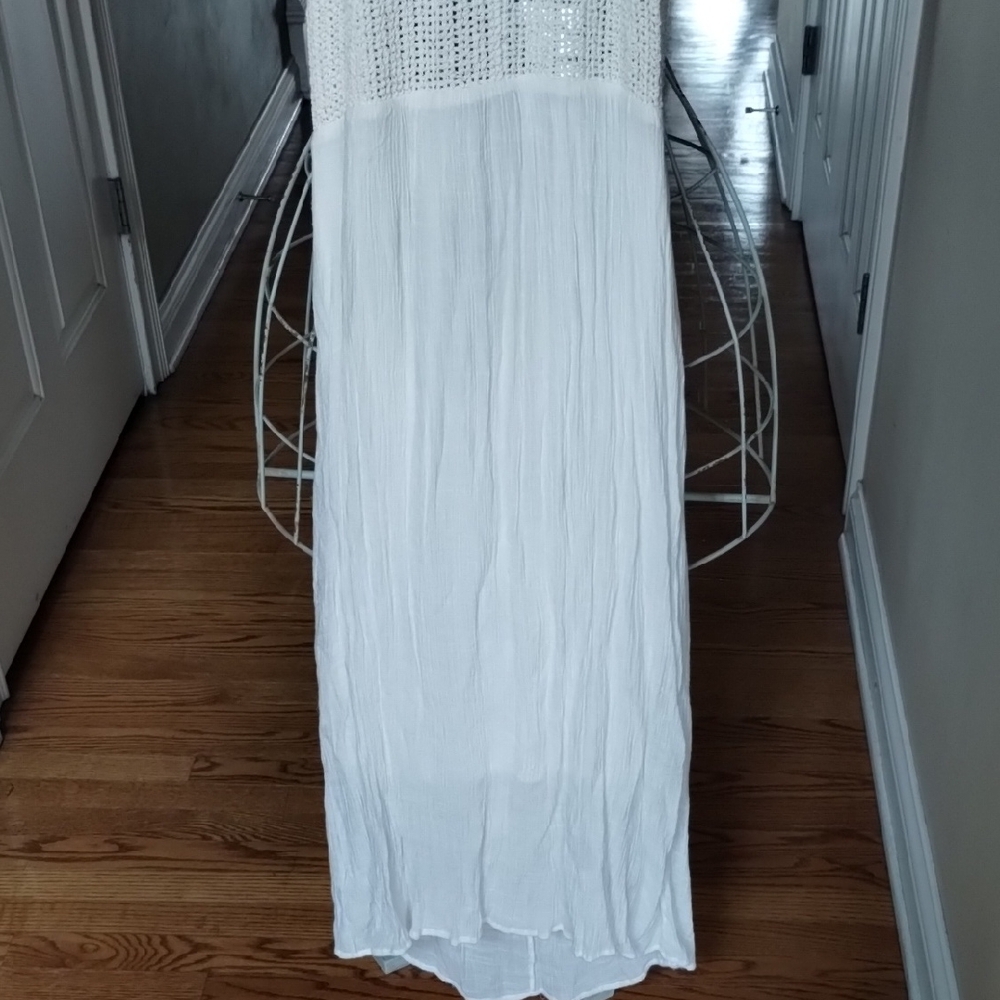 Say What? White Dress with Crochet Detail - Picture 5 of 14
